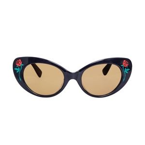 Poppy Lissiman Barbara Sunglasses Black Red Rose